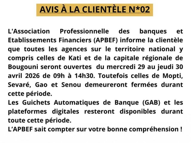 Avis à la Clientèle No2